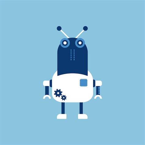 Premium Vector A Blue Robot With A White Body And A Blue Body With A