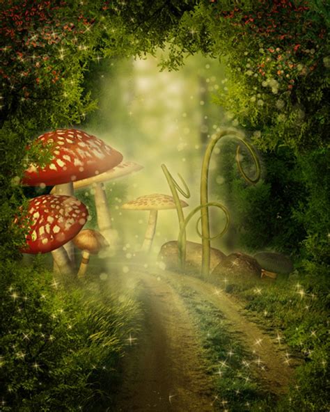 2019 5x7ft Big Mushrooms Fairy Tale Backgrounds For Photo Studio Green