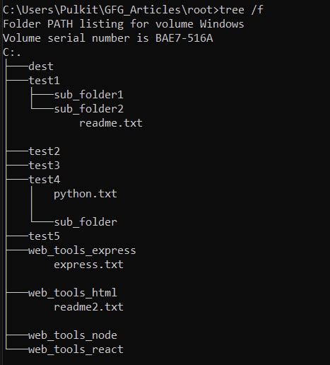 How To Move List Of Folders With Subfolders Using Python Geeksforgeeks