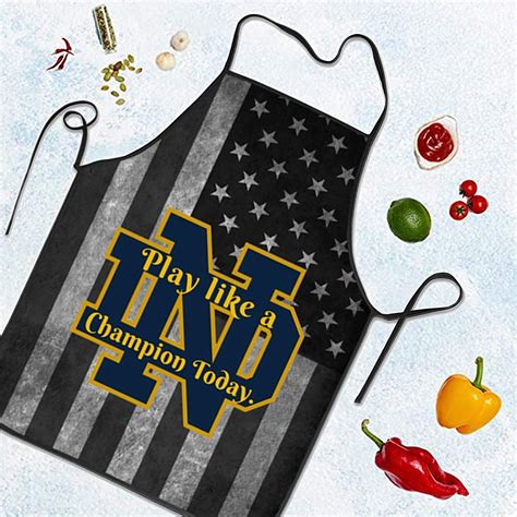 Notre Dame Play Like A Champion Today Apron Cooking Kitchen Baking Gardening Haircut Bib Funny