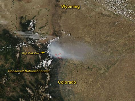 The fire burned 379,895 acres (153,738 ha) and was declared 100% contained on december 24, 2020. NASA - High Park Fire, Colorado