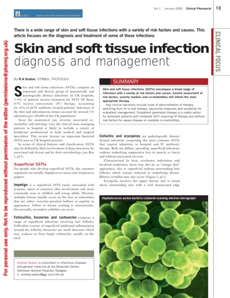 skin and soft tissue infection diagnosis and management
