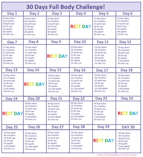 My Own 30 Days Full Body Challenge Please Try It Light And Fit Pinterest Full Body 30th