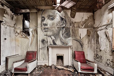 Rones Murals Of Beautiful Women Haunt Wrecked Buildings