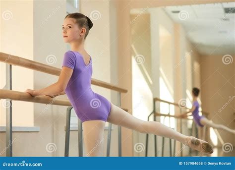 Young Ballerina Stretching Out At Hall Stock Photo Image Of