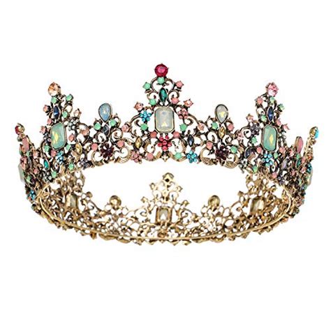 Sweetv Jeweled Baroque Queen Crown Rhinestone Wedding Crowns And