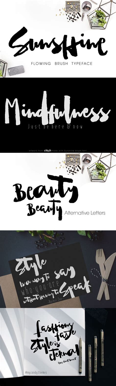 Sunshinebrush Font Withalternatives Script Fonts 1200 Pretty Fonts