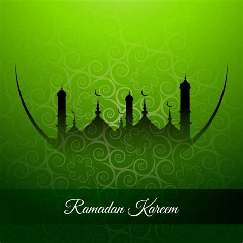 Ramadan Kareem Green Background Vector Free Download
