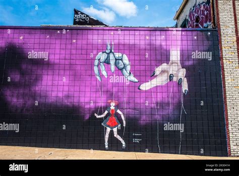 Kansas City, Missouri, USA -- colorful mural in the Crossroads Arts