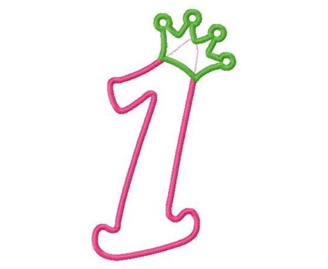 Curvy Crowned Girly Numbers Applique By Bowsandclothesdesign
