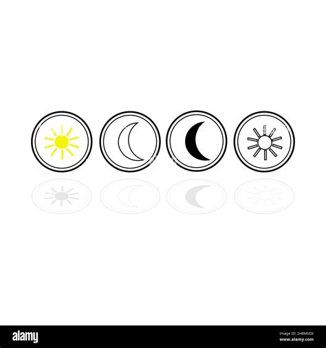 Iconos Del Sol Y La Luna Logotipo Vectorial Para Diseño Web Imagen