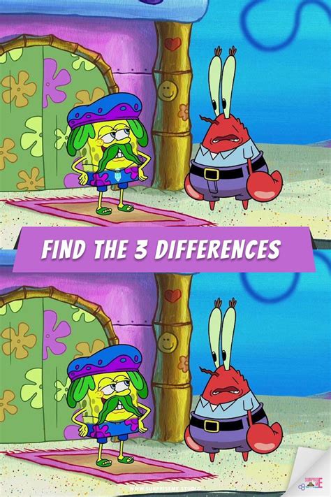 Can You Find The Difference Spongebob Puzzle Quiz And Brain Teasers