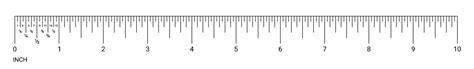 10 Inches Ruler Measurement Tool With Numbers Scale Vector 10 In Actual