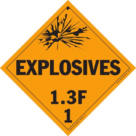 Hazardous Material Placards X Class Explosive