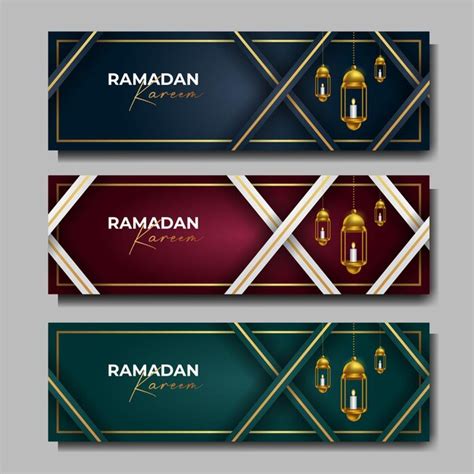 Premium Vector Ramadan Kareem Banner Set