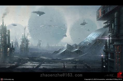 Base One By Zez Zhaoenzhe 2d Cgsociety Sci Fi City Fantasy