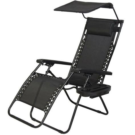 Folding zero gravity lounge chair, outdoor lawn chair with adjustable canopy shade, pillow and cupholder tray, reclining patio chair for poolside backyard and beach (grey). New Zero Gravity Chair Lounge Patio Chairs Outdoor with ...