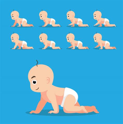Cartoon Baby Crawling Illustrations Royalty Free Vector Graphics