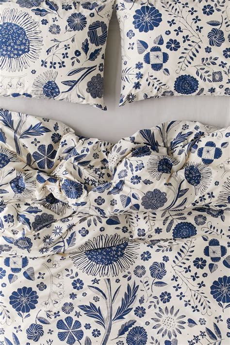Shelby Woodblock Floral Duvet Set Urban Outfitters Singapore