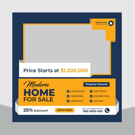 Trendy Real Estate House Sale And Home Rent Advertising Geometric