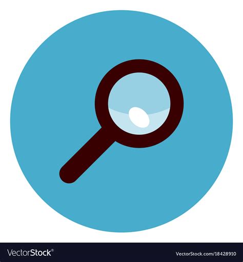 Magnifying Glass Icon On Round Blue Background Vector Image