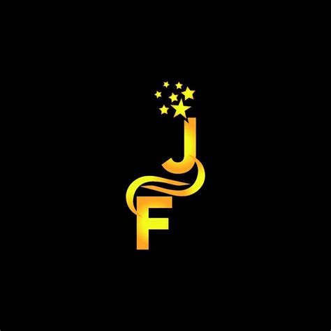 Golden Letter Jf Logo Design With Multi Star For Your Company Or Business Vector Art At