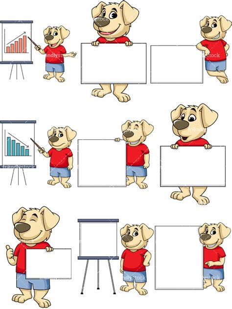 Dog Mascot Presentation Vector Cartoon Clipart Friendlystock