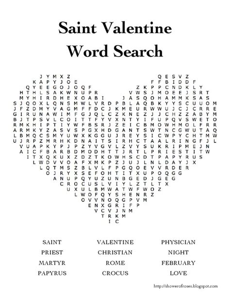 Valentine Word Search Valentines Word Search Valentine Words Saint