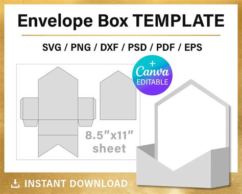Envelope Box Template Diy Envelope Flower Box Template Envelope Tray