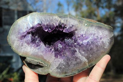 Amethyst Geode Crystal Cave Large Hollow Geode Raw Deep Etsy