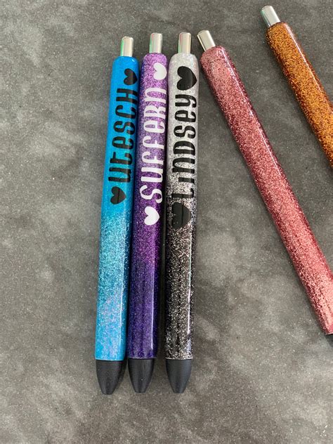 Personalized Glitter Pens Etsy