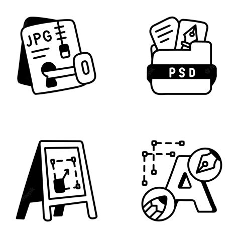 Premium Vector A Set Of Icons For A Graphic Design For A Psd