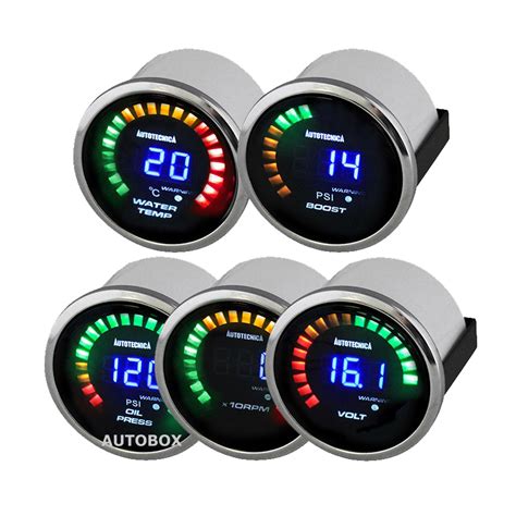 Autotecnica Digital Dual Display Water Temperature Temp Gauge Black