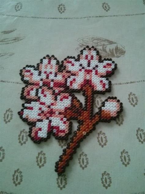 Cherry Blossom Flor Cerezo Hama Mini Perler Beads Bead Sprites By