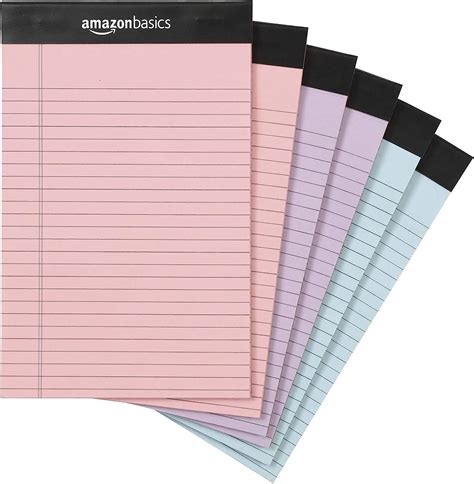 Amazon Basics Narrow Ruled 5 X 8 Inch Lined Writing Note Pads 6 Pack
