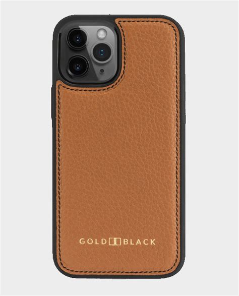 Buy Gold Black Iphone 12 Pro Max Slim Case Nappa Brown In Qatar