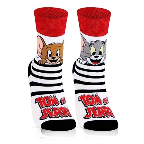 Buy Bonjour Tom And Jerry Unisex Full Length Character Socks White At