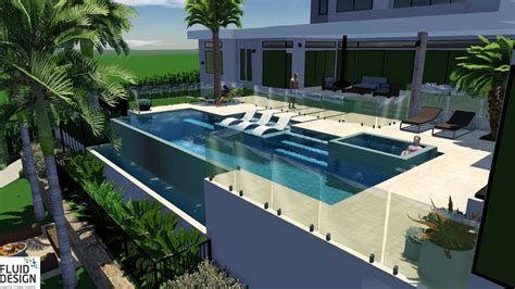 Stunning Infinity Edge Pool With Sunlounge Swimout Integrated Spa