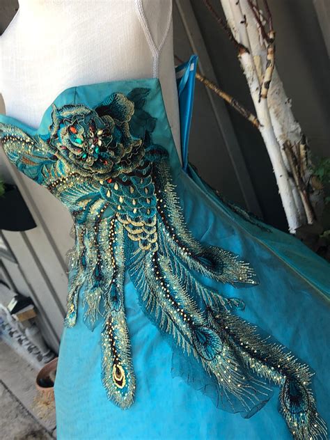 Peacock Masquerade Ball Gown Formal Dress With Teal And Blue Etsy