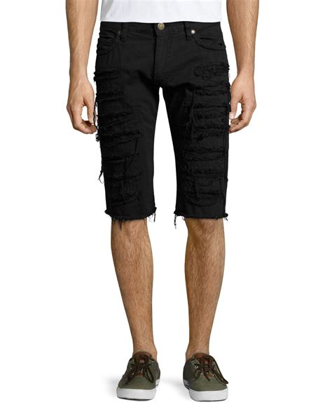 Lyst Robins Jean Overdyed Denim Cut Off Shorts In Black