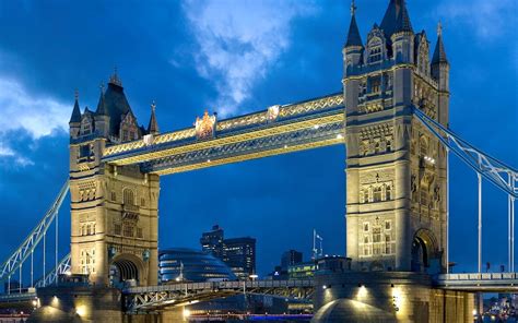 Tower bridge, london, england, uk, europe, illuminated at dusk from the south west bank of the thames. Tower Bridge - London, England ~ World Travel Destinations