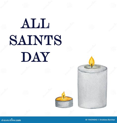 All Saints` Day Beautiful Greeting Card Closeup Stock Illustration
