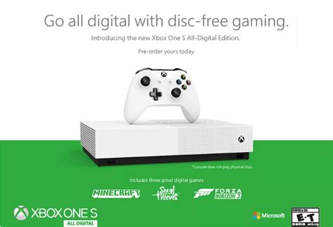 Microsoft Releases Disc Less Xbox One S All Digital Edition
