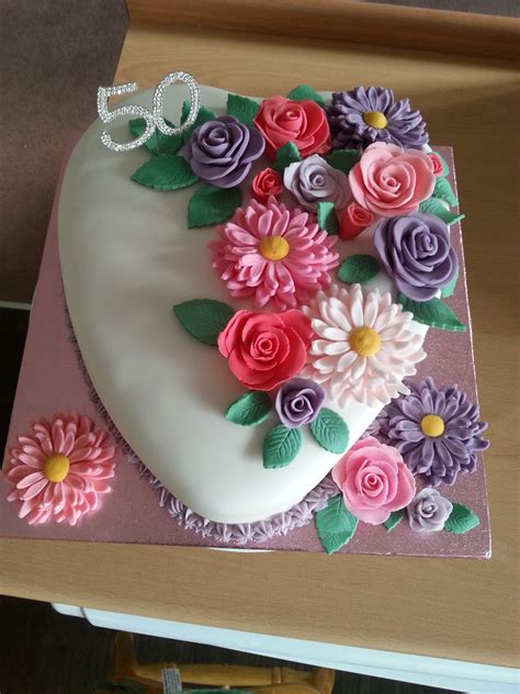 Floral Heart Shaped Cake By Kristyn Wakeford