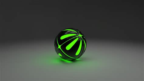 Green And Black Lighted Ball Toy Render Balls Minimalism Sphere Hd
