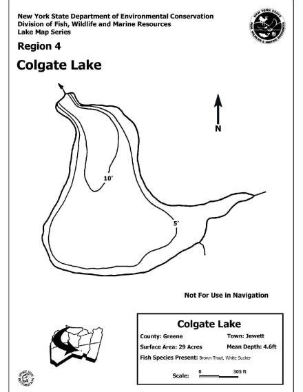 Colgate Lake Contour Map Region 4 Nysdec