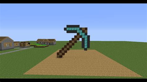Minecraft Pixel Art Tutorial Diamond Pickaxe Youtube