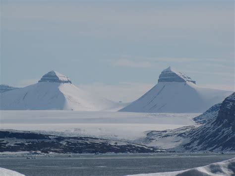Snow Covered Pyramids Ny Alesund Spitzbergen Svalbard