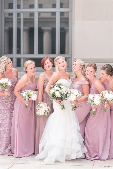 Davids Bridal Quartz Bridesmaids Dresses Summer Downtown Wedding Rose