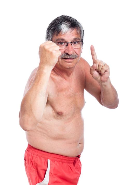 Shirtless Senior Man Portrait Stock Photo Image Of Aged Older